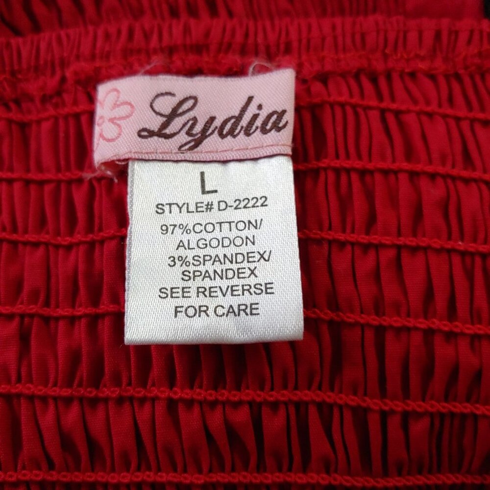 Lydia Red Crystal Beaded Lacy  Halter Top Large - Picture 9 of 10